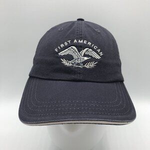 Adult's Blue First American Hook & Loop Baseball Cap Hat